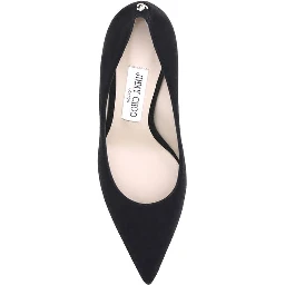 Black Goatskin Mid Heel Pumps