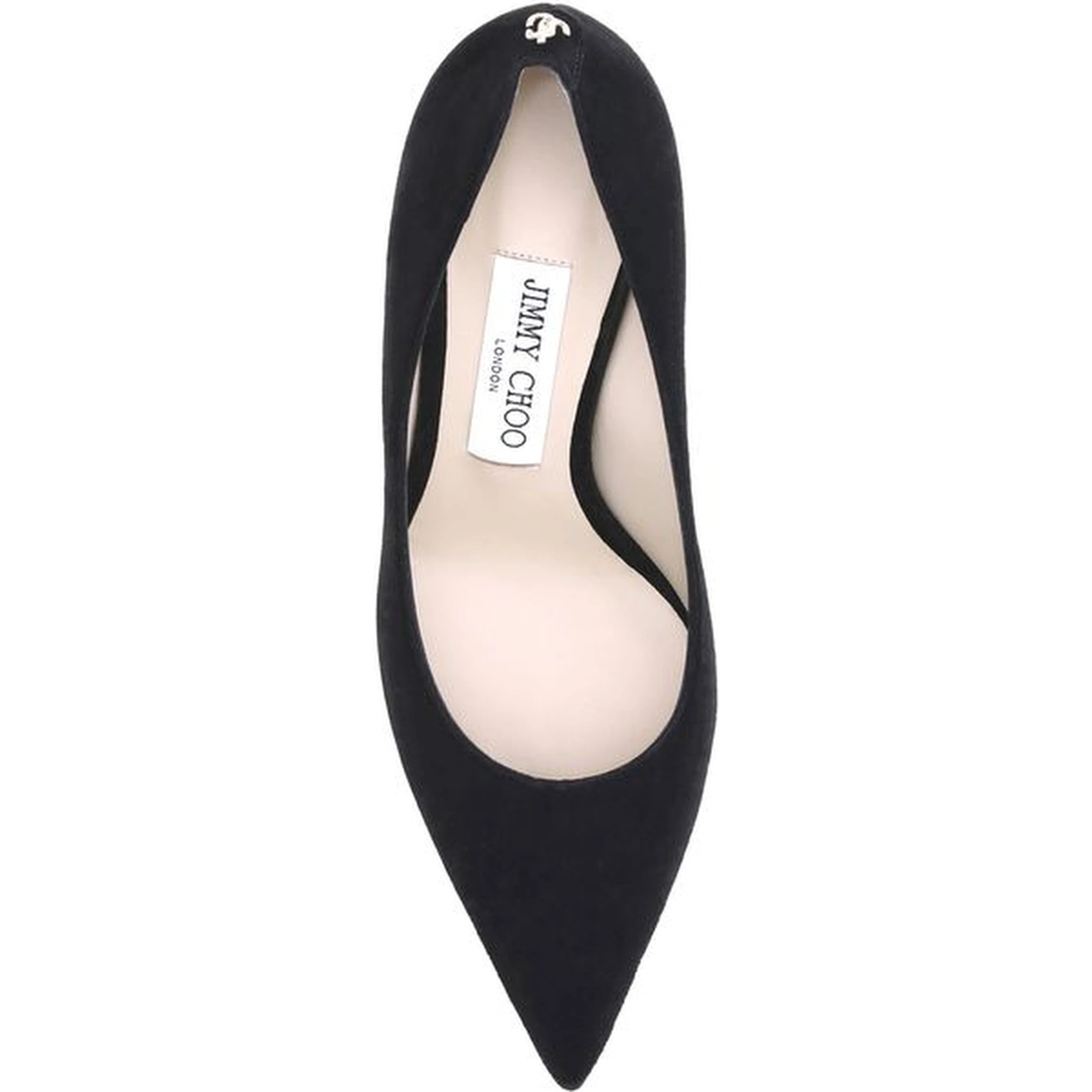 Black Goatskin Mid Heel Pumps