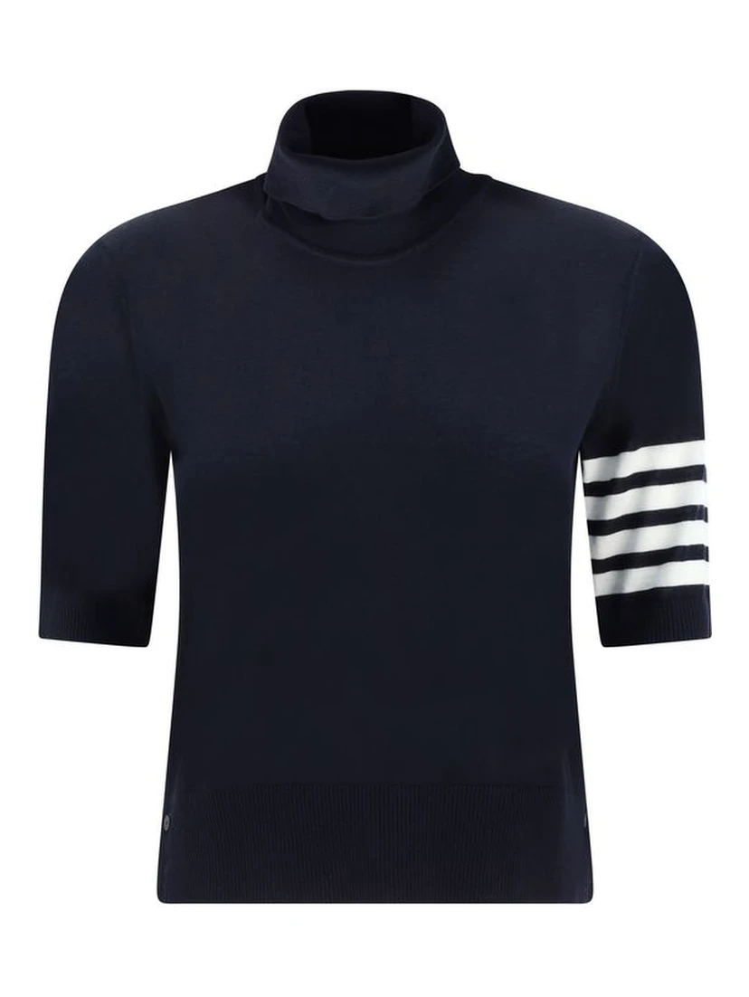 Blue Polyamide Turtleneck