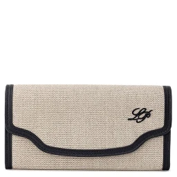 Beige Fabric And Leather Wallet