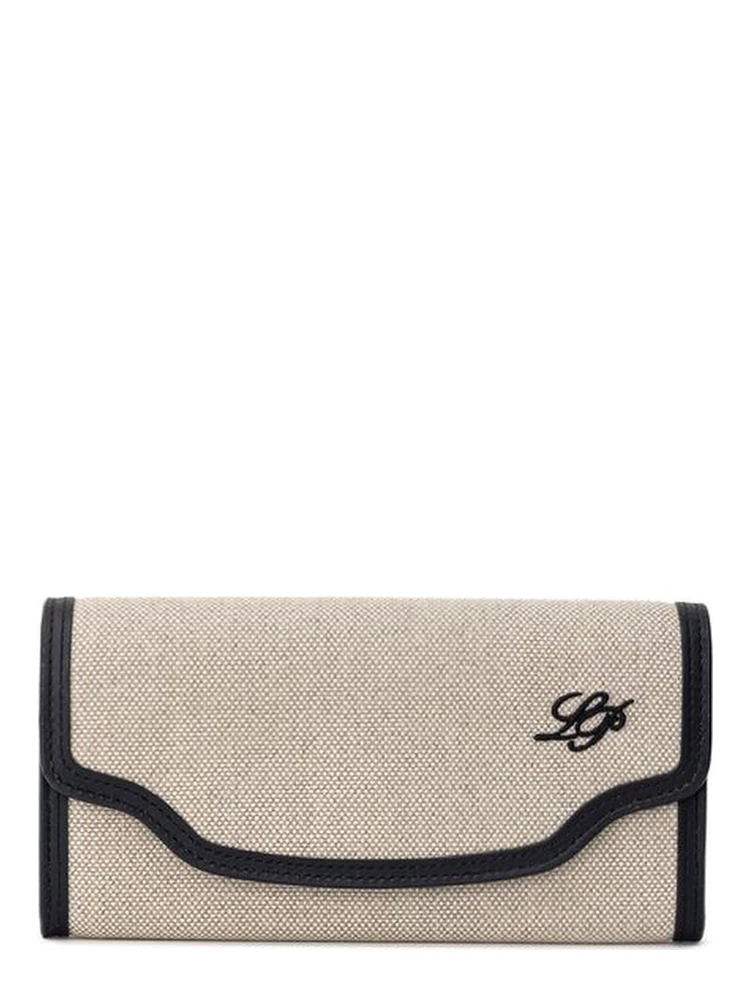 Beige Fabric And Leather Wallet