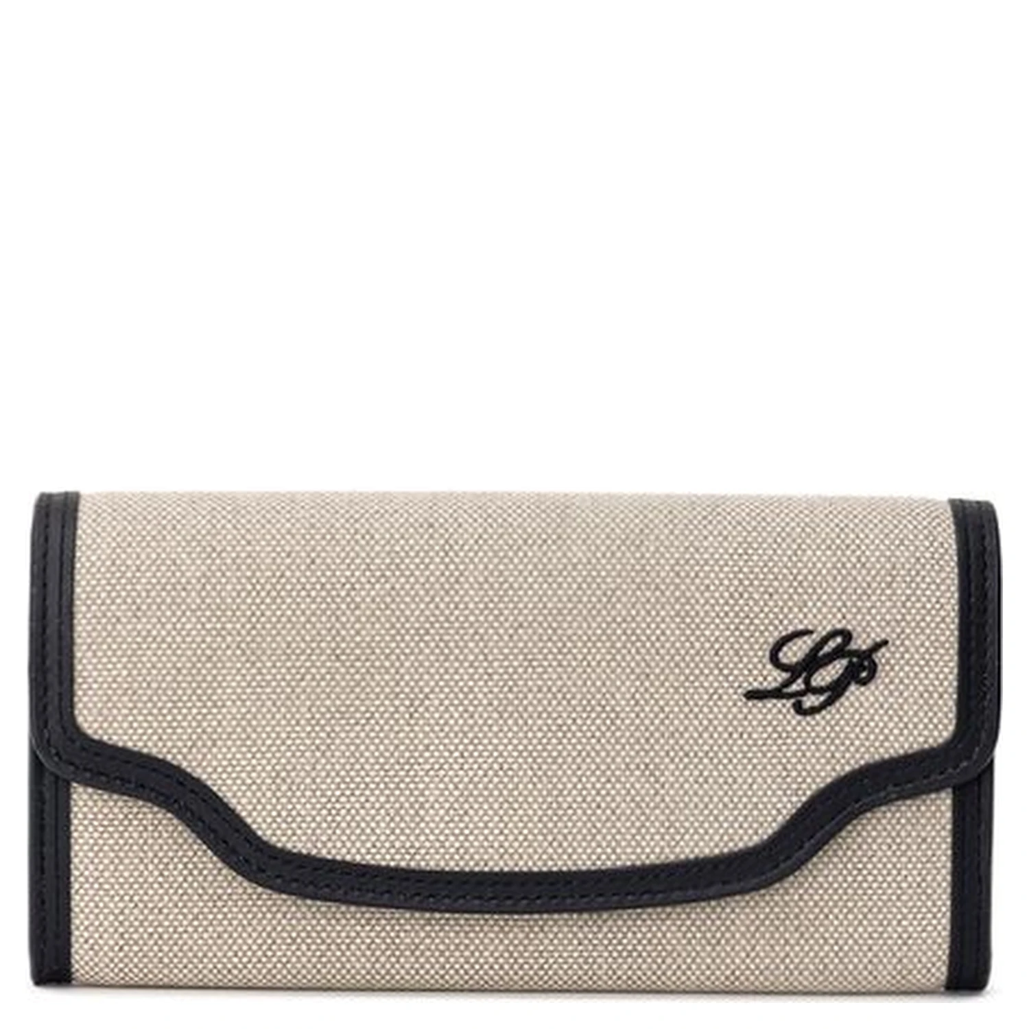 Beige Fabric And Leather Wallet