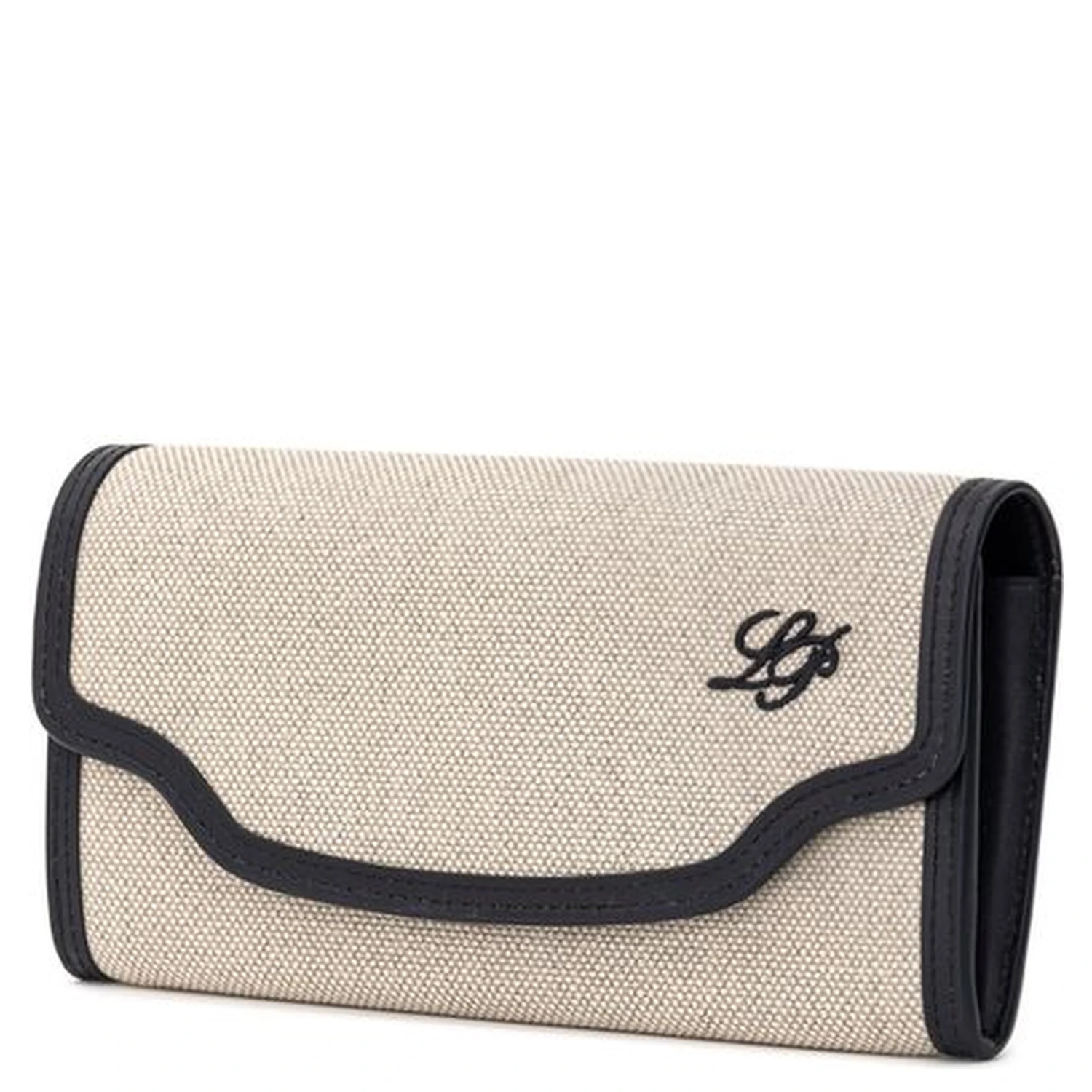 Beige Fabric And Leather Wallet