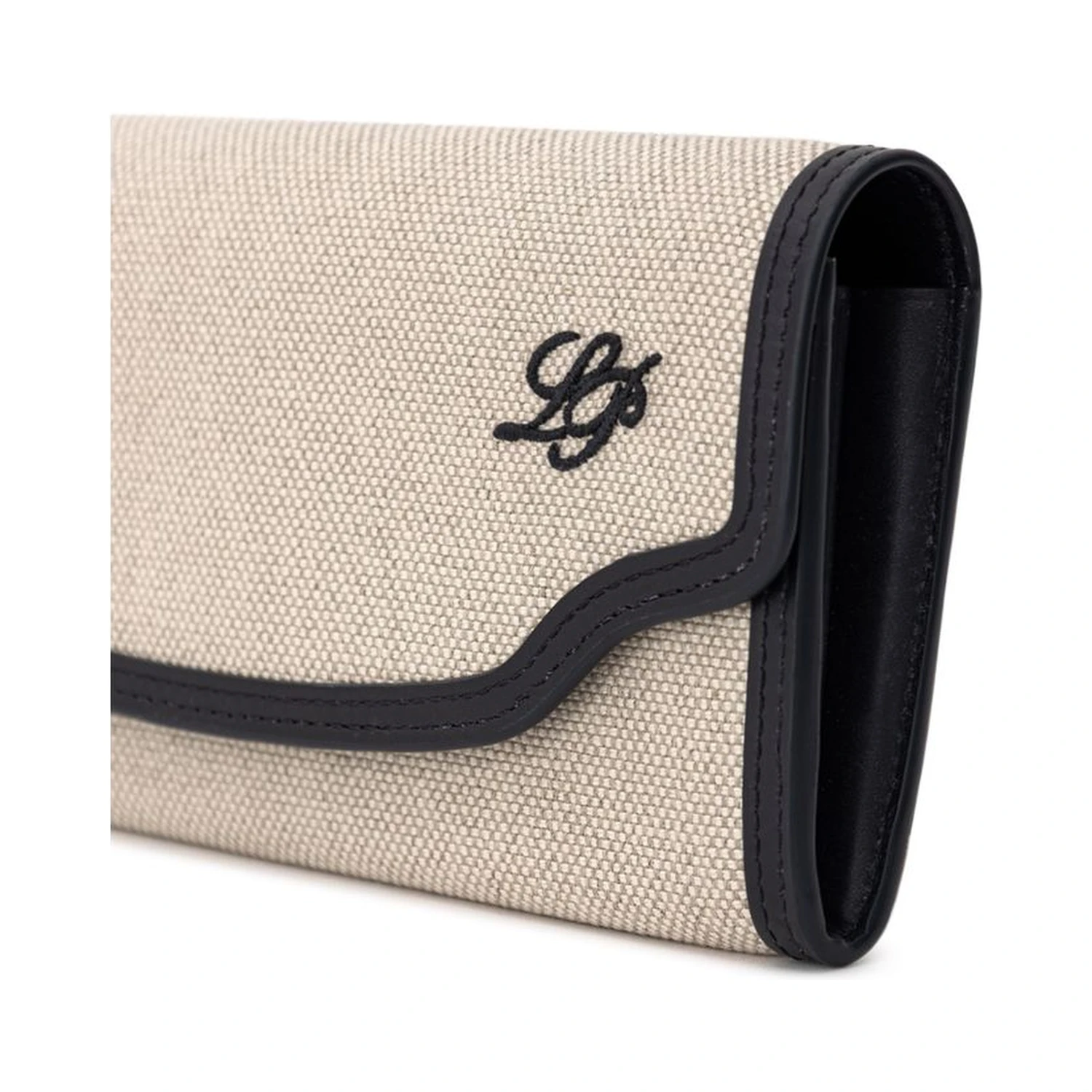 Beige Fabric And Leather Wallet