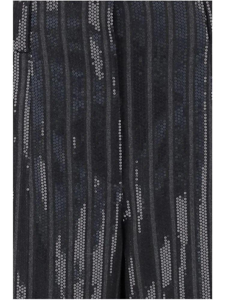 Gray Fleece Wool Casual Pants