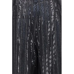 Gray Fleece Wool Casual Pants