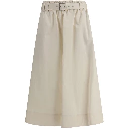 Cream Wide Long Skirt