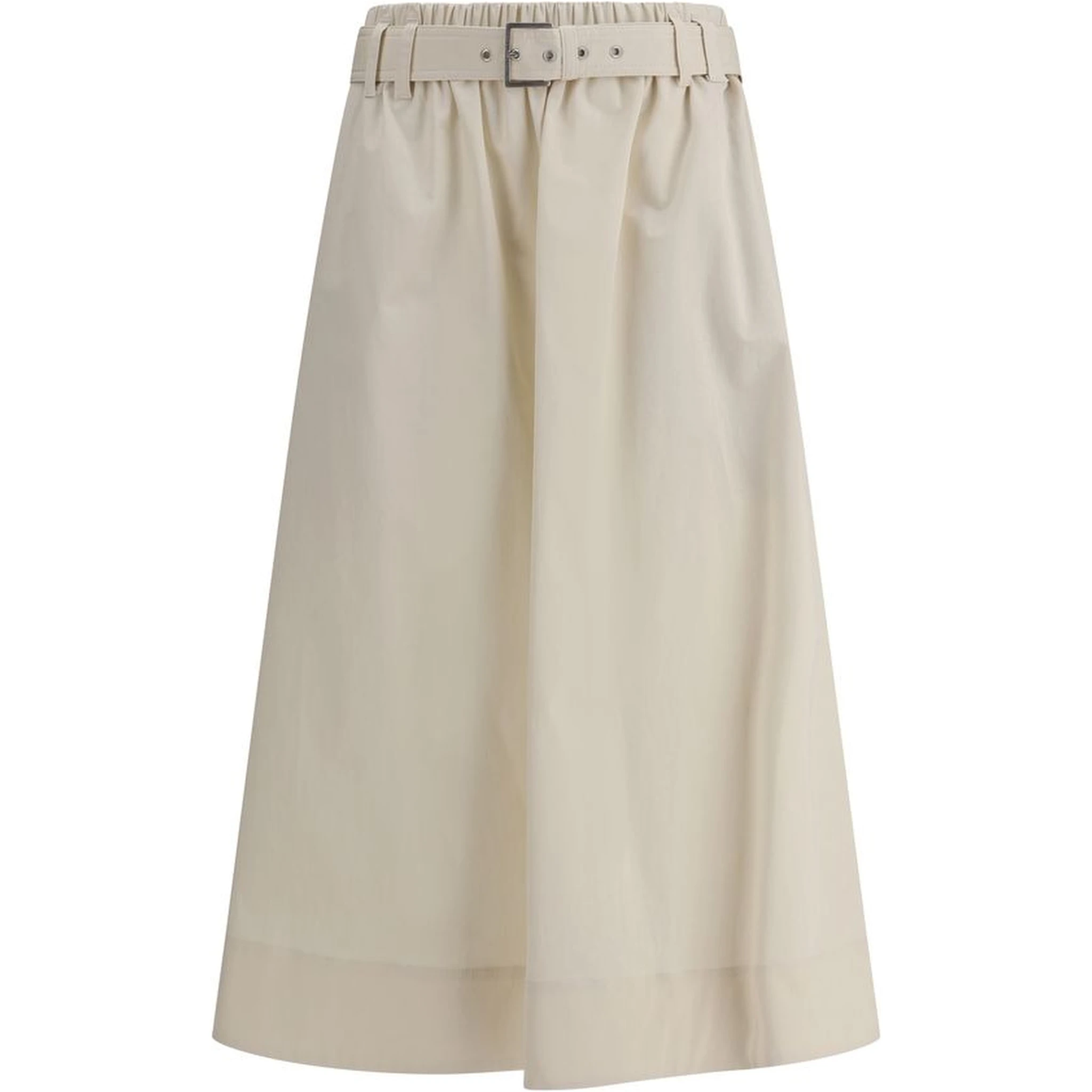 Cream Wide Long Skirt