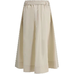 Cream Wide Long Skirt