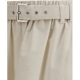 Cream Wide Long Skirt