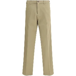 Beige Cotton Chino Pants