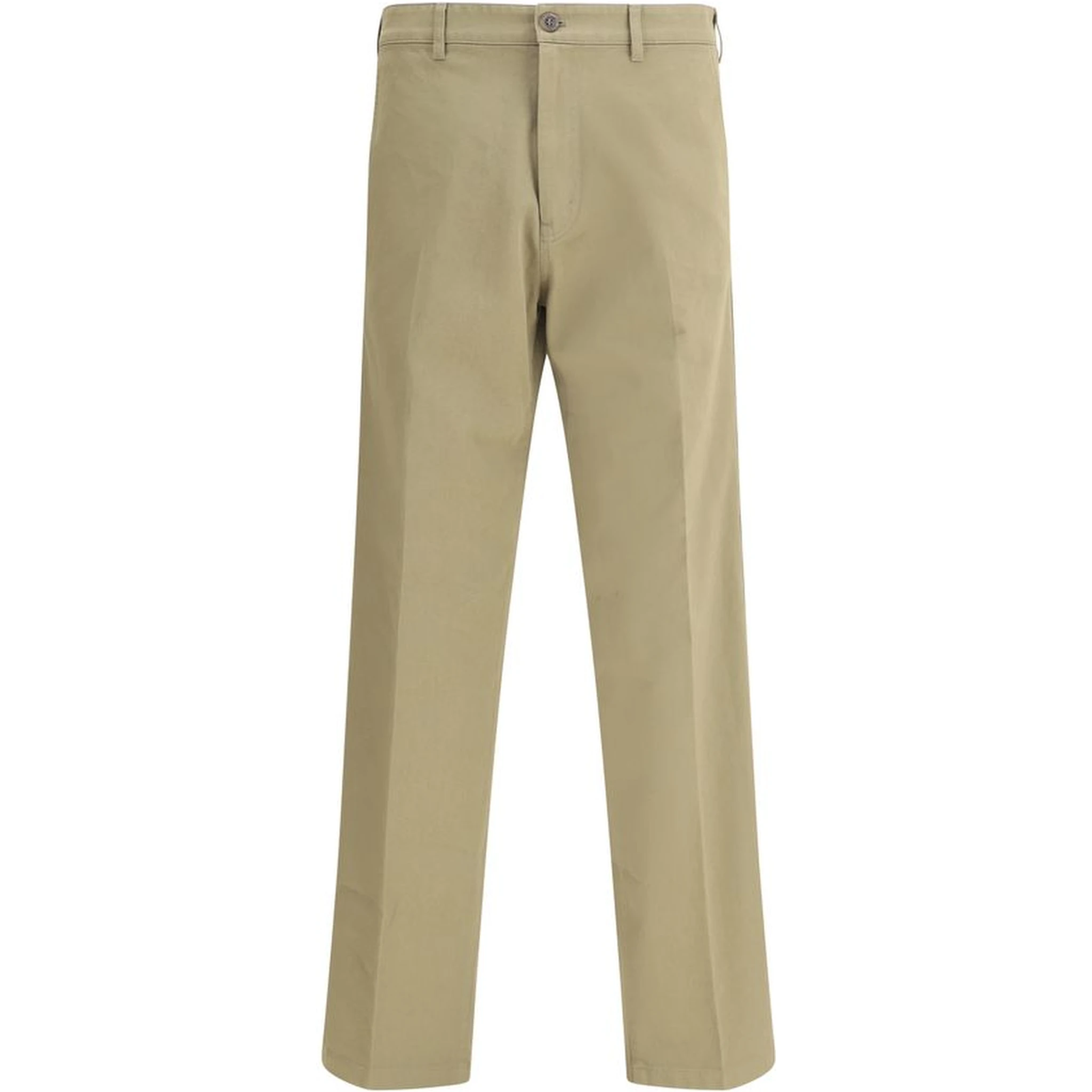 Beige Cotton Chino Pants