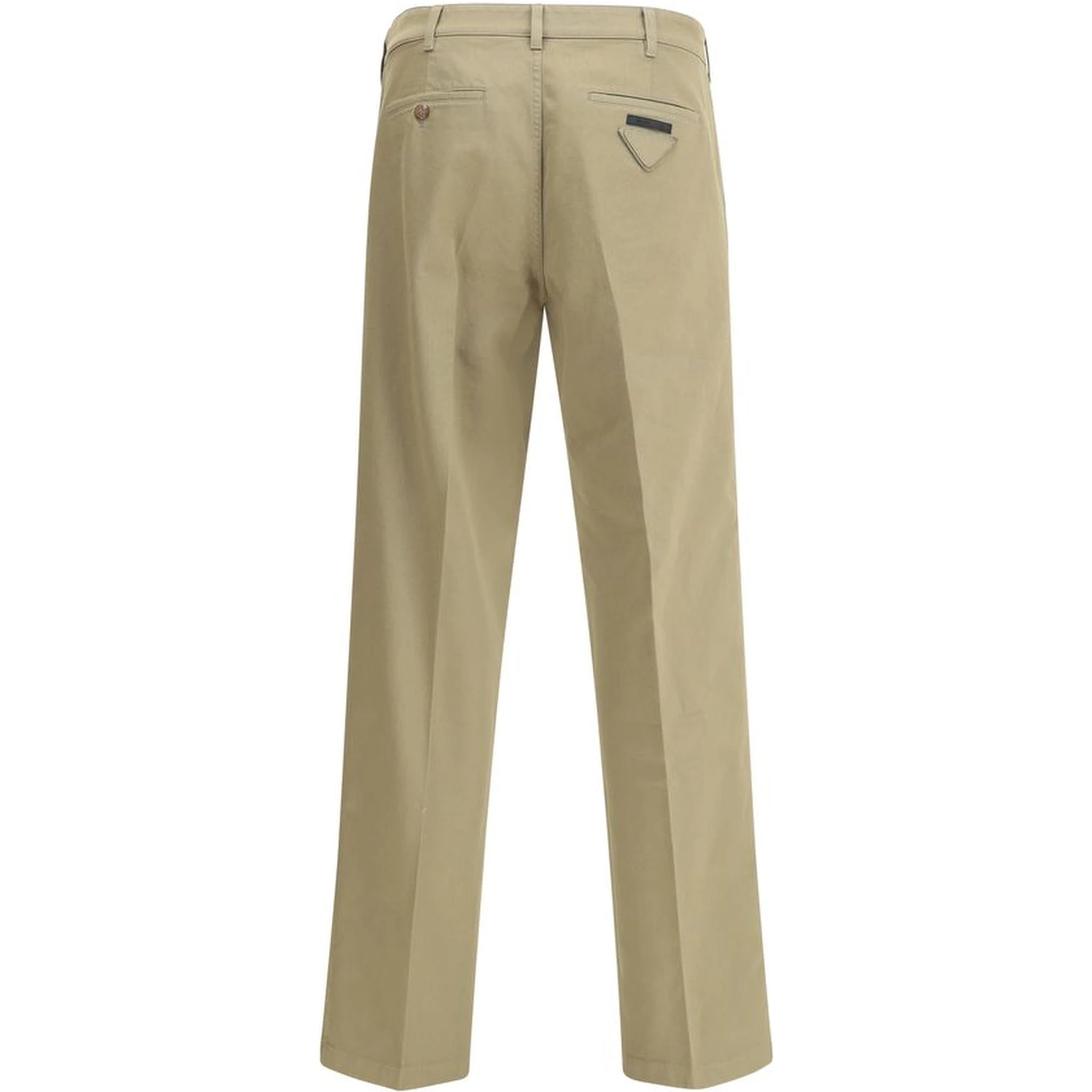 Beige Cotton Chino Pants