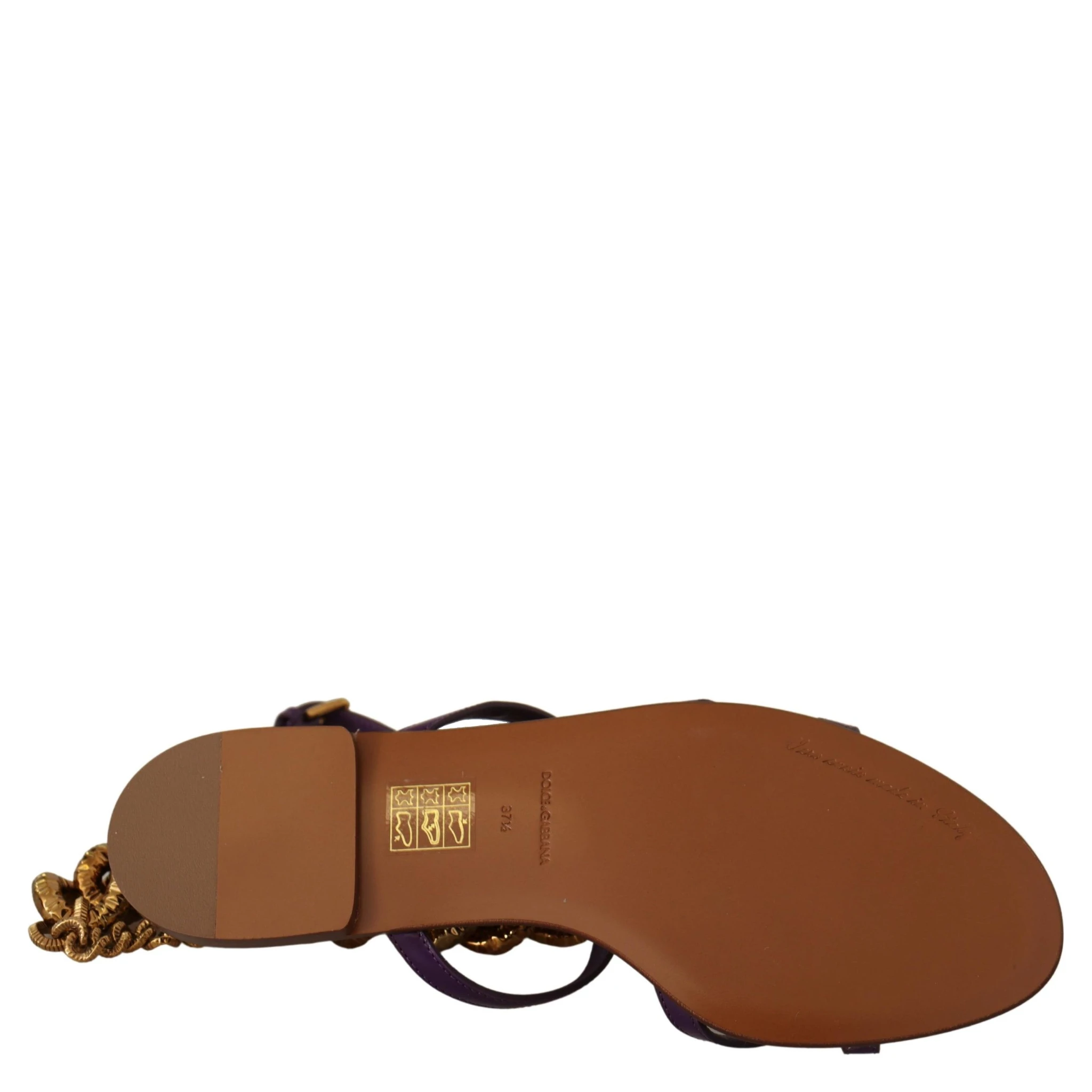 Purple Leather Devotion Flats Sandals Shoes