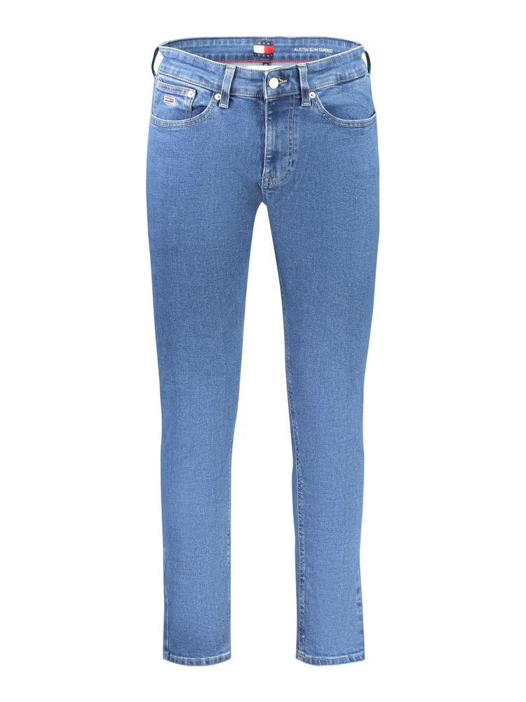 Blue Cotton Men Slim Tapered Jean