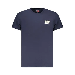 Blue Cotton Men T-Shirt