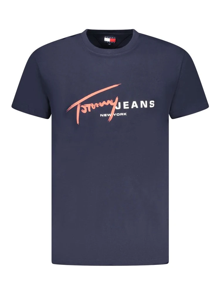 Blue Cotton Men T-Shirt