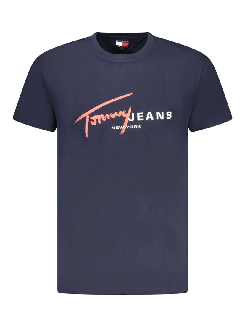 Blue Cotton Men T-Shirt
