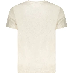 Beige Cotton Men T-Shirt