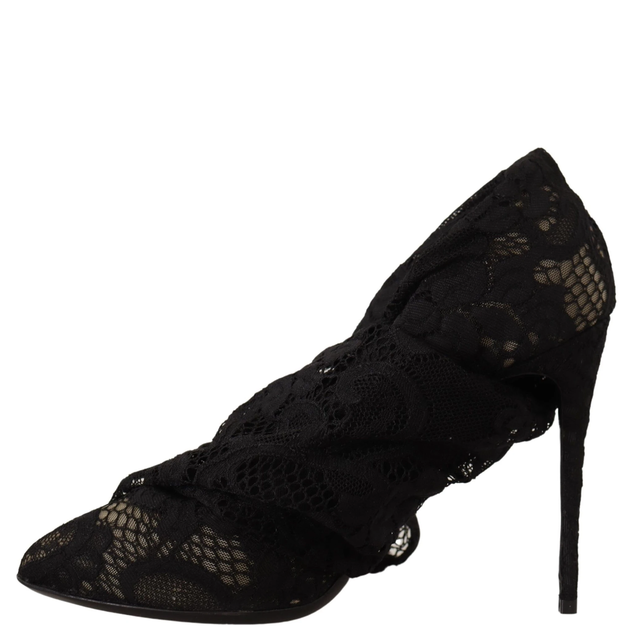 Black Stretch Socks Taormina Lace Boots Shoes