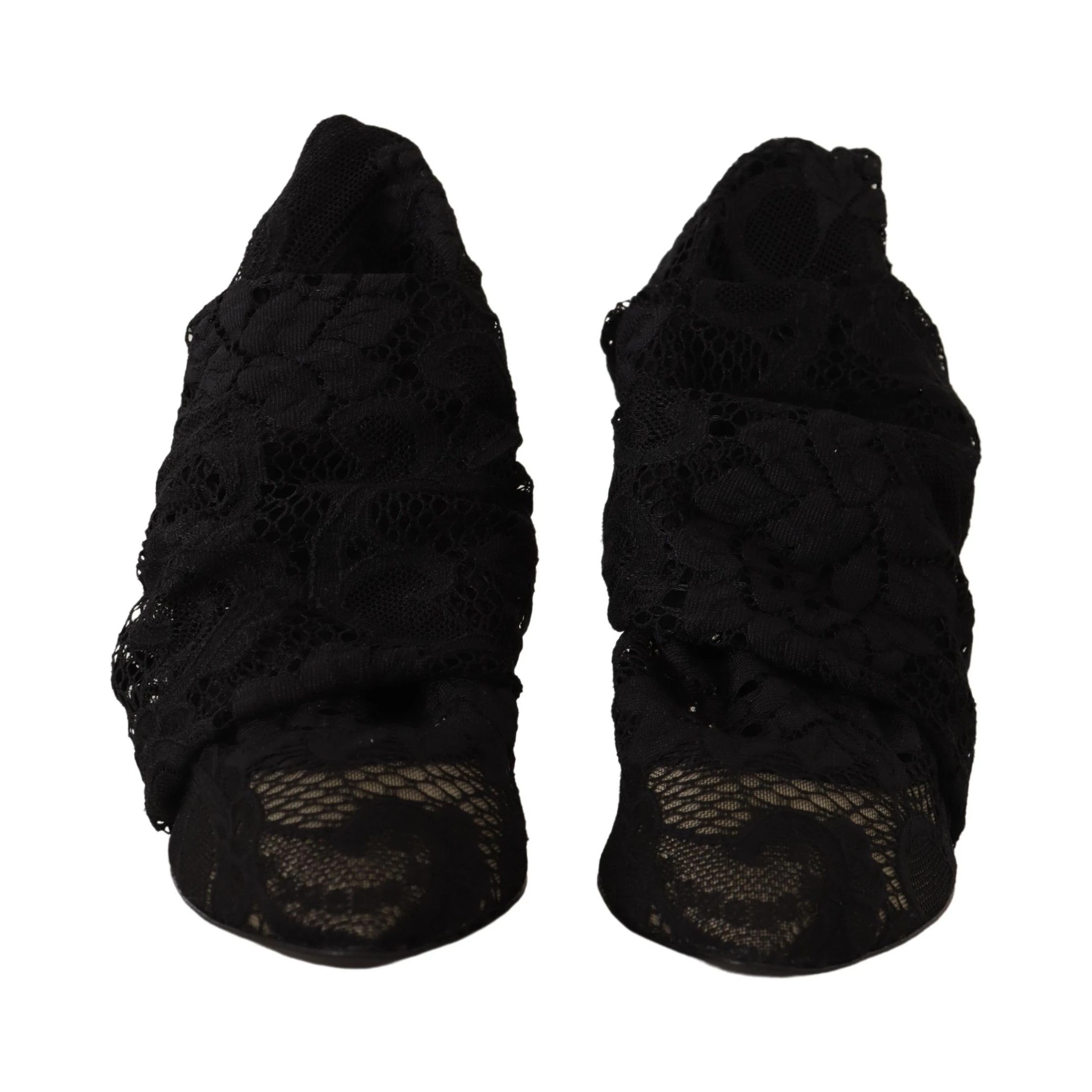 Black Stretch Socks Taormina Lace Boots Shoes