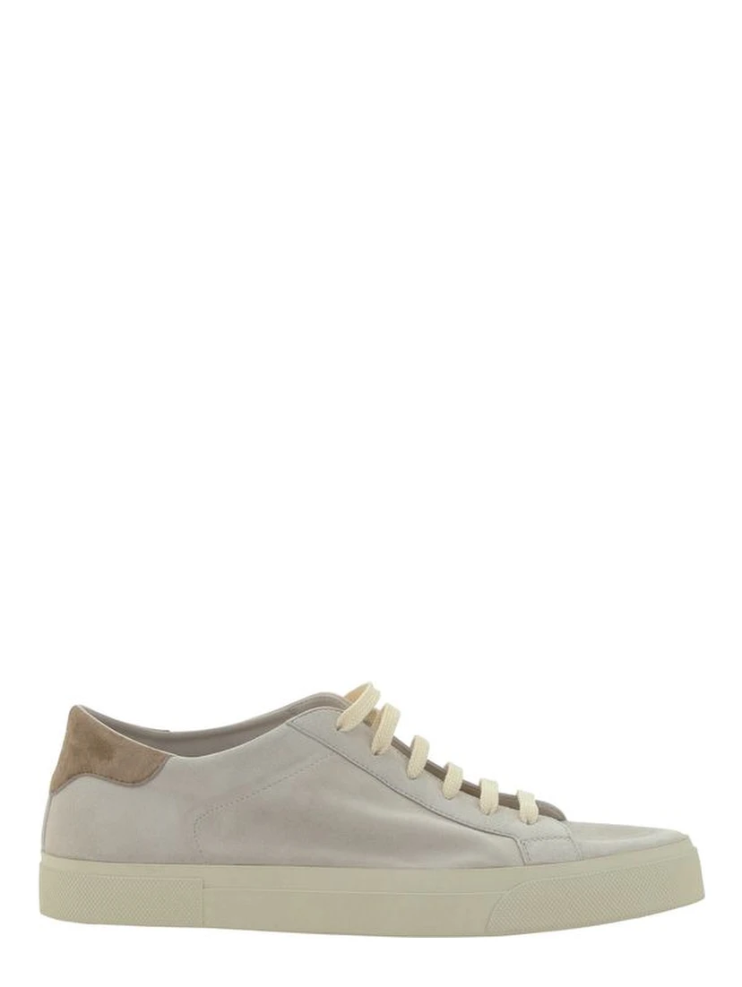 Cream White Leather Sneakers