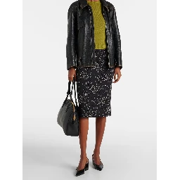 Black Leather Cut-Out Pumps 55