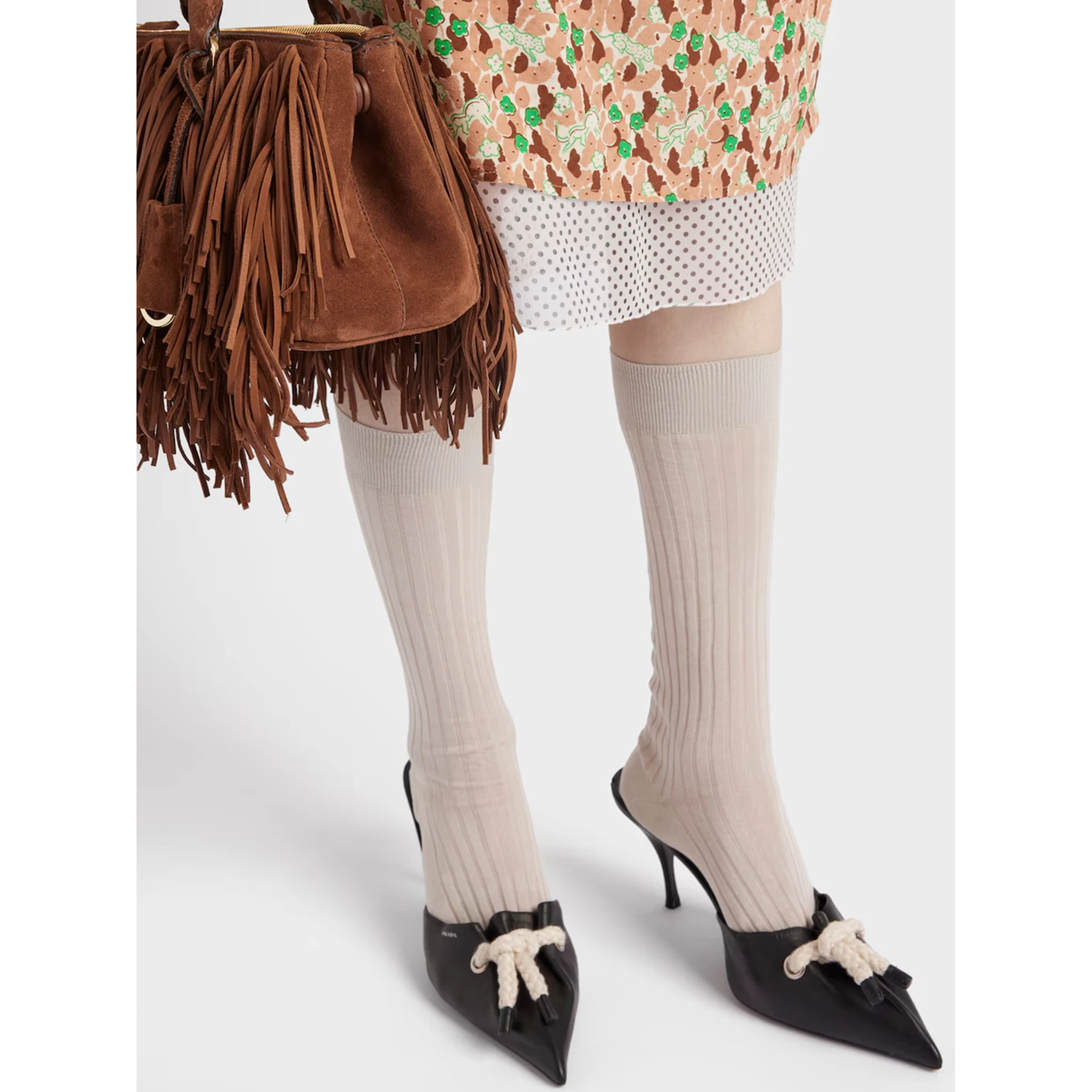 Black Nappa Leather Rope Detail Sandals