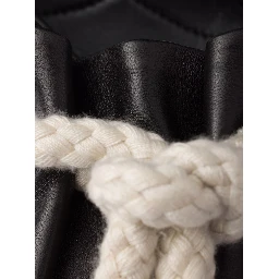 Black Nappa Leather Rope Detail  Sandals