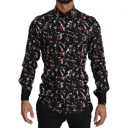 Black Musical Instrument Slim fit Shirt