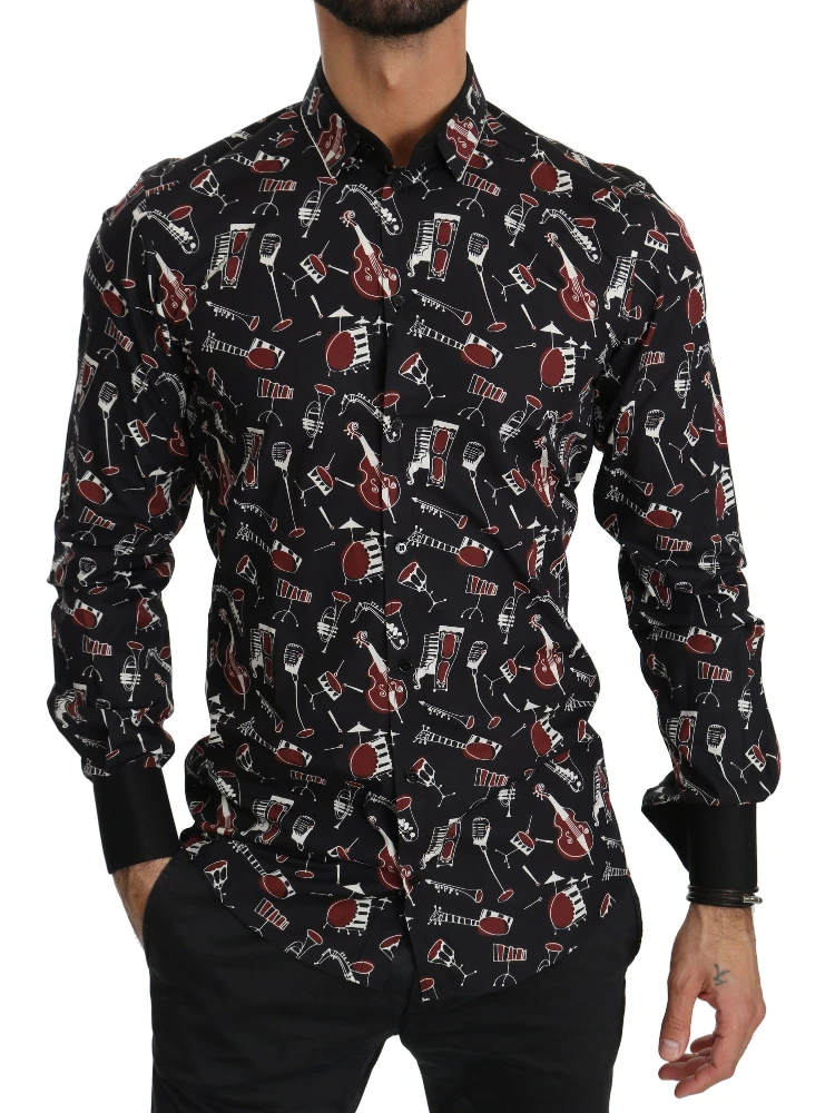 Black Musical Instrument Slim fit Shirt alternative