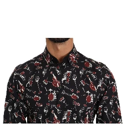 Black Musical Instrument Slim fit Shirt