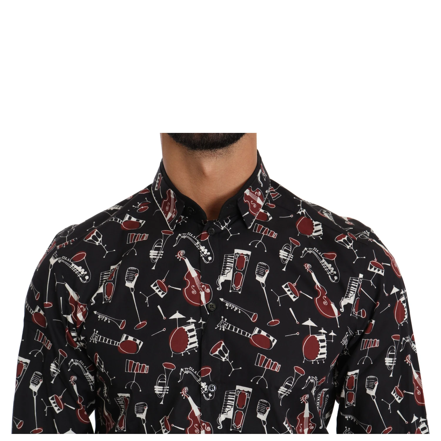 Black Musical Instrument Slim fit Shirt