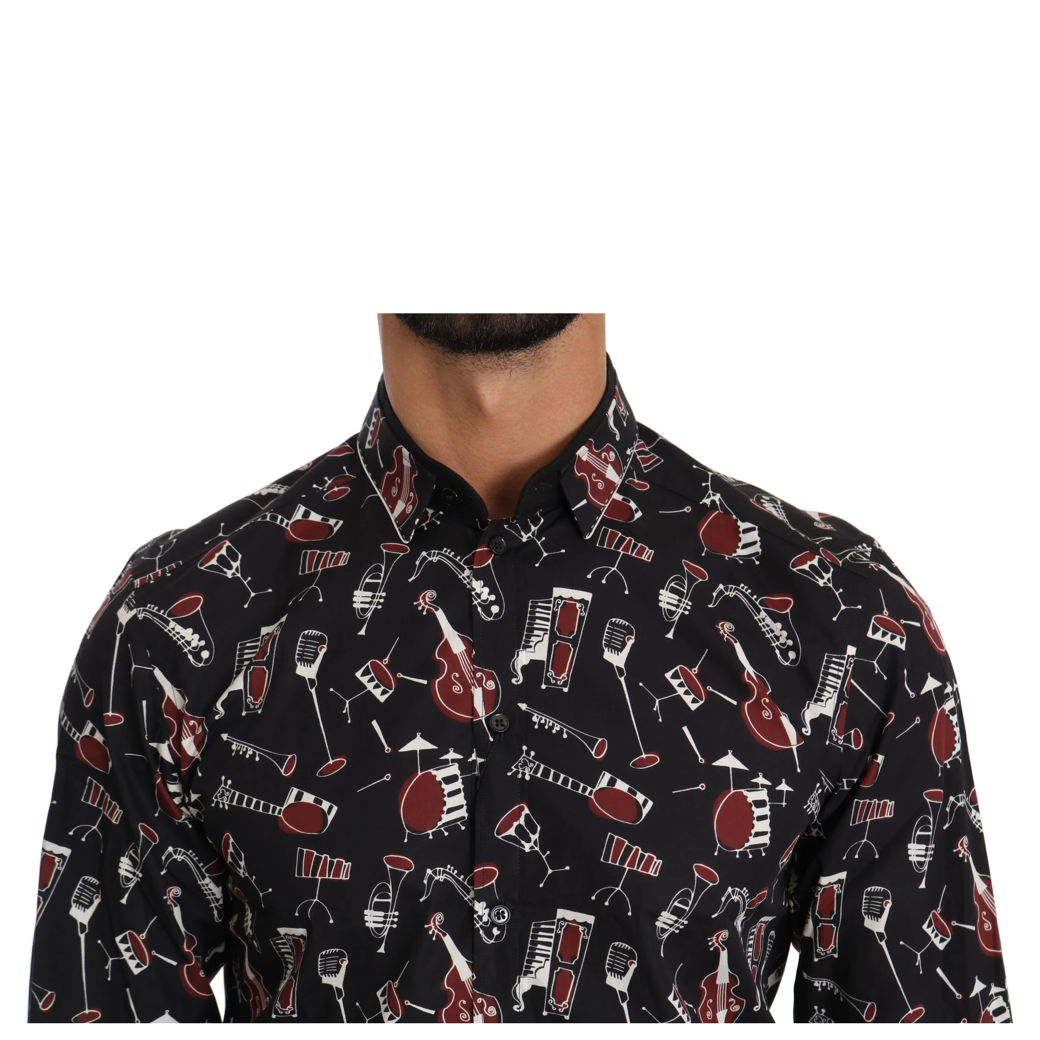 Black Musical Instrument Slim fit Shirt