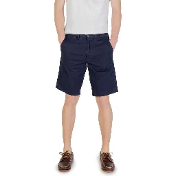 Blue Cotton Bermuda Shorts