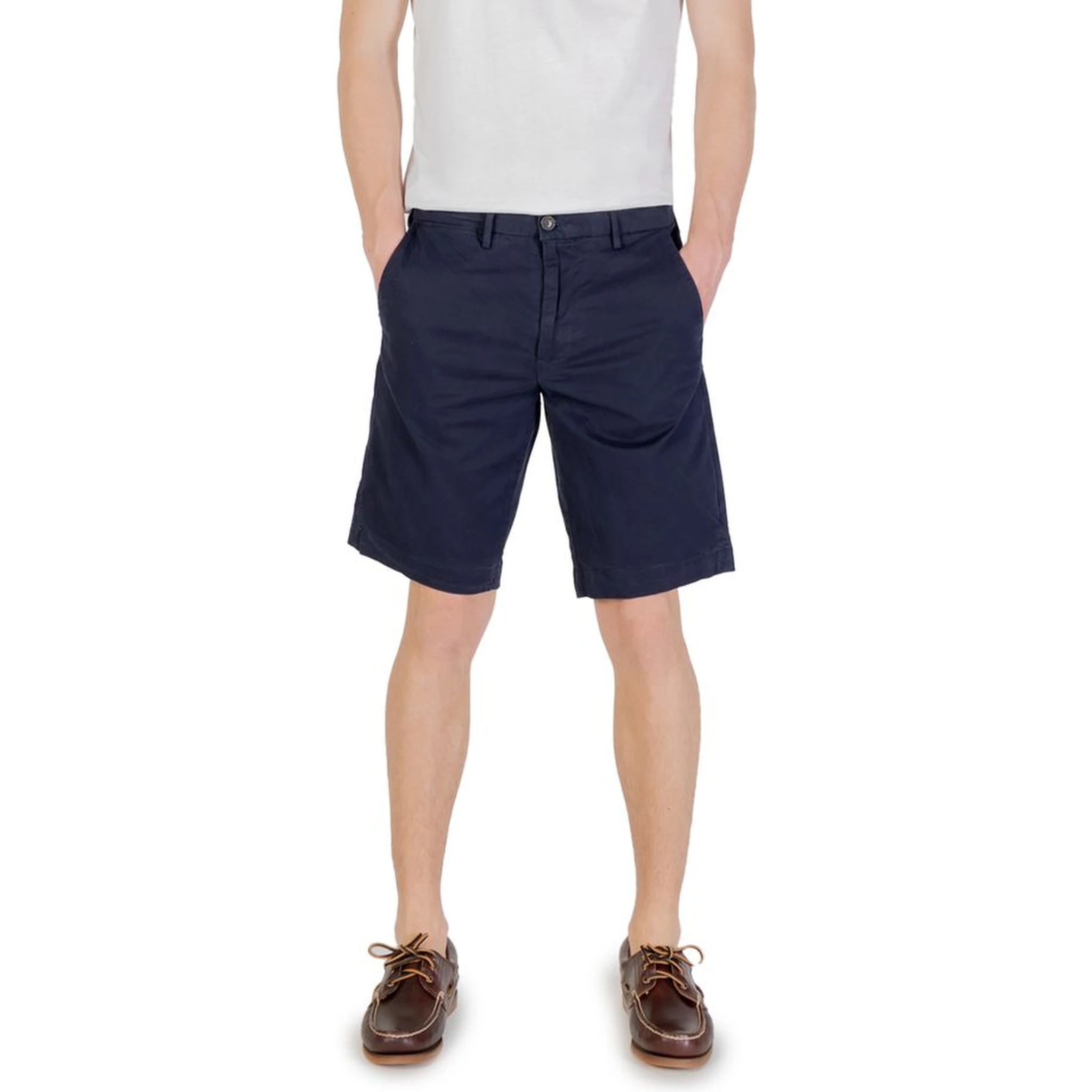 Blue Cotton Bermuda Shorts
