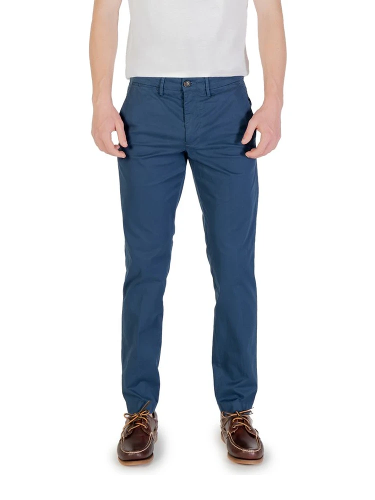 Blue Cotton Skinny Pants