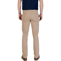 Beige Cotton Skinny Pants