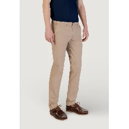 Beige Cotton Skinny Pants