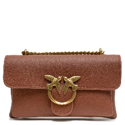 Brown Leather Love Boucle Riga Shoulder Bag