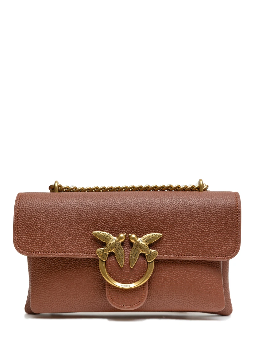 Brown Leather Love Boucle Riga Shoulder Bag