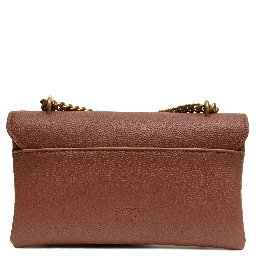 Brown Leather Love Boucle Riga Shoulder Bag