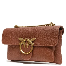 Brown Leather Love Boucle Riga Shoulder Bag