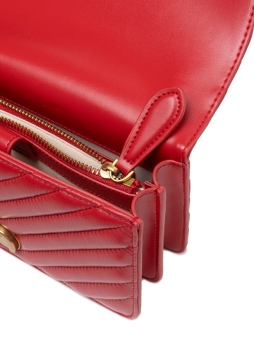 Red Leather Love One Mini Shoulder Bag