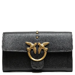 Black Leather Love Bell Classic Shoulder Bag