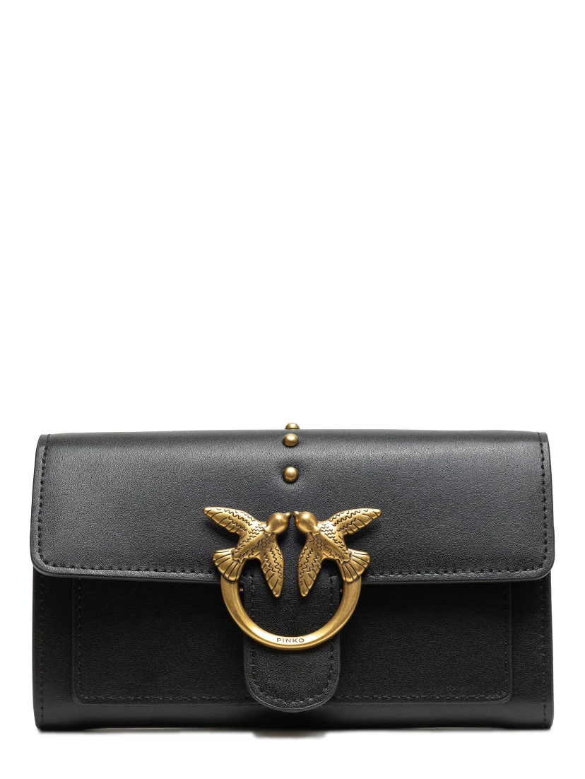 Black Leather Love Bell Classic Shoulder Bag