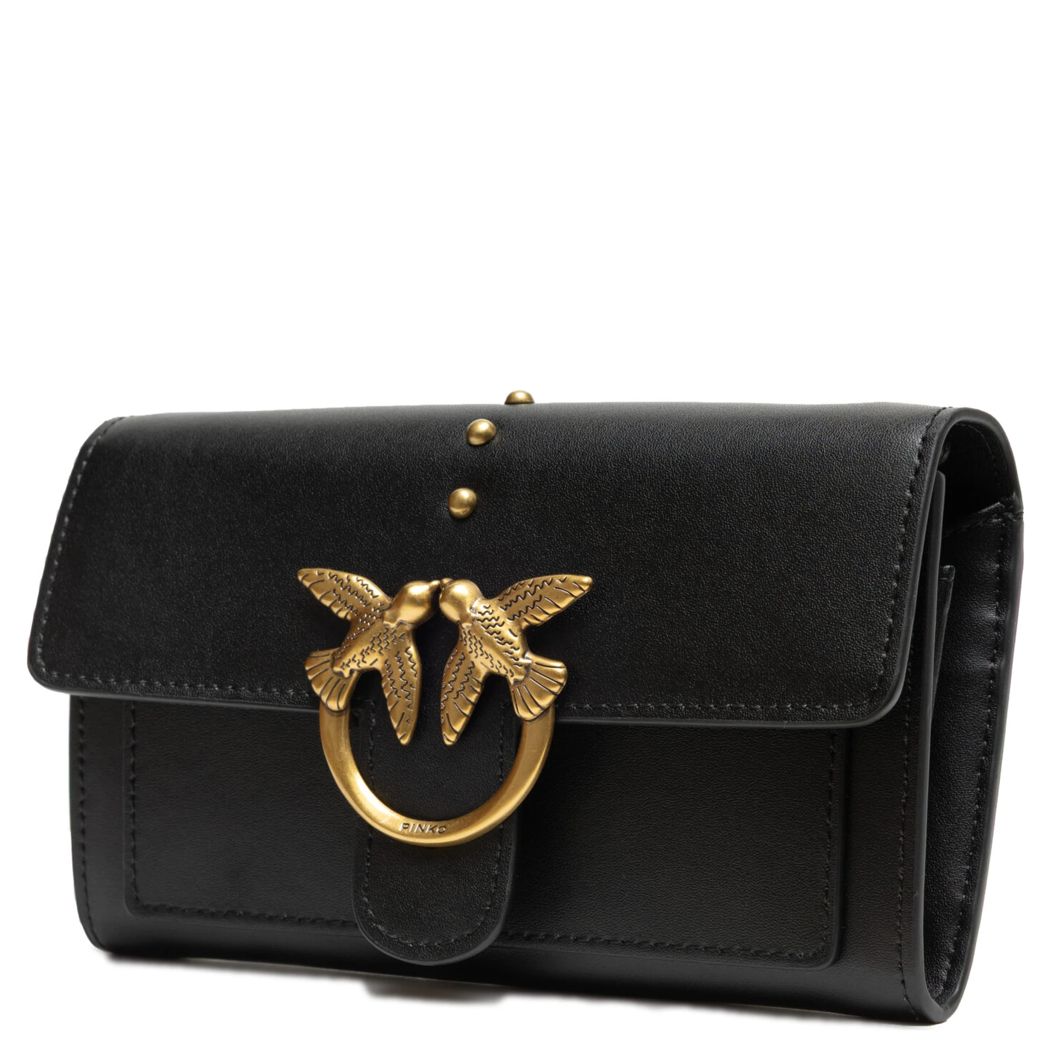 Black Leather Love Bell Classic Shoulder Bag