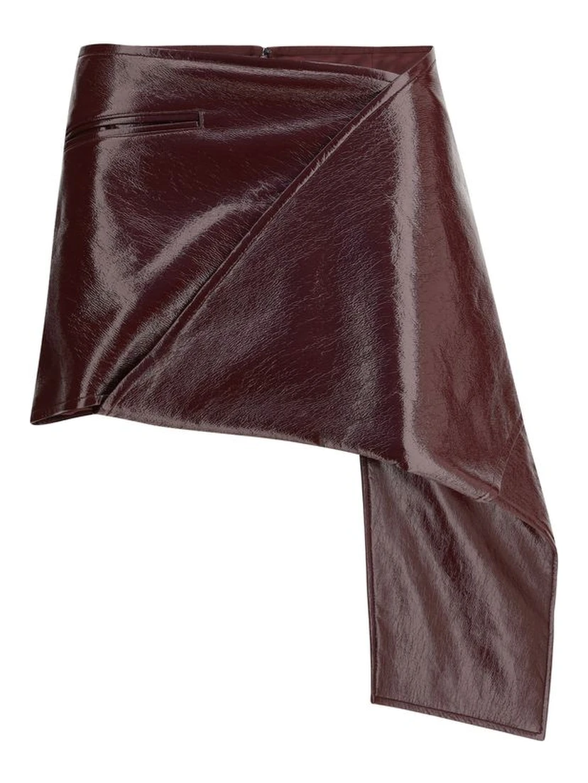 Bordeaux Cotton Mini Skirt