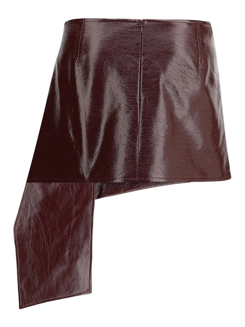 Bordeaux Cotton Mini Skirt