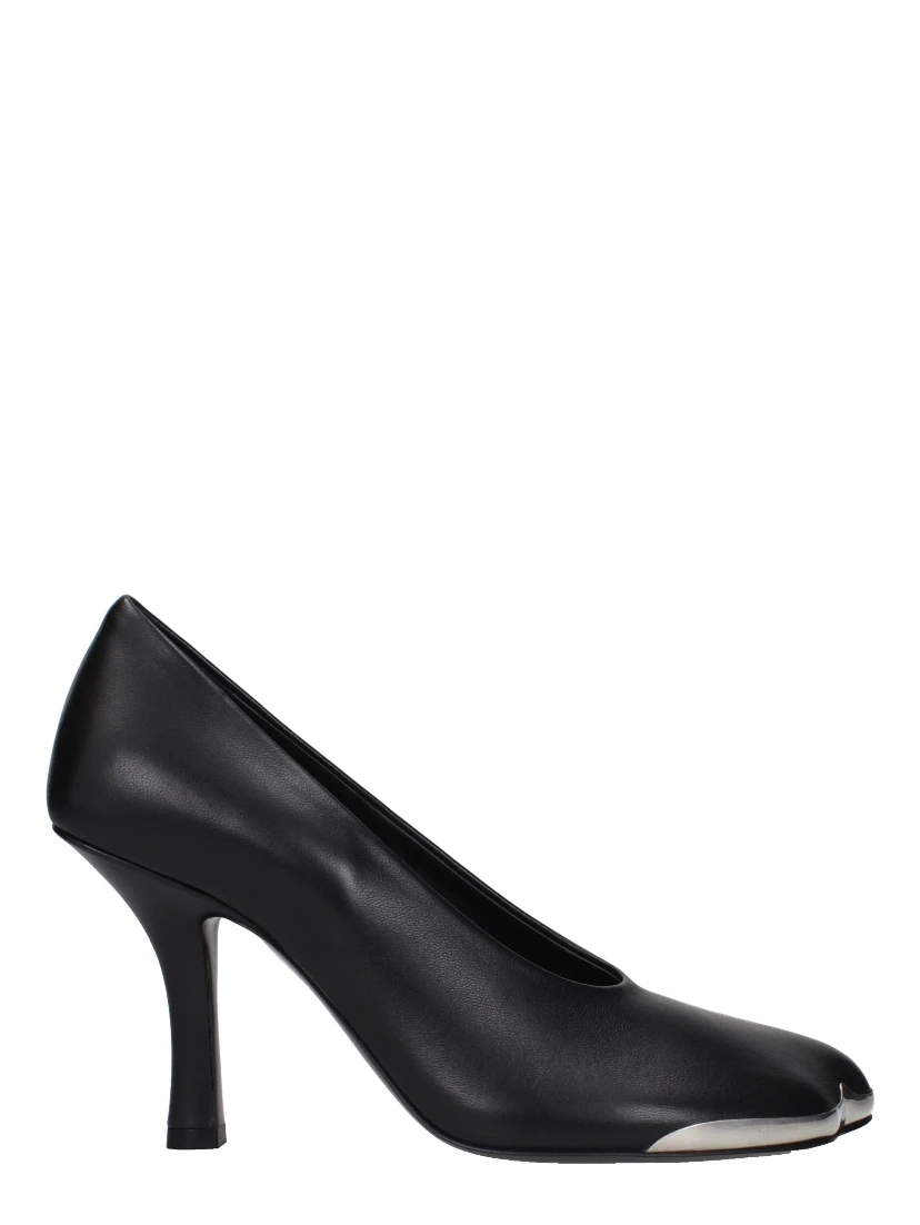 Black Leather High Heel Pumps